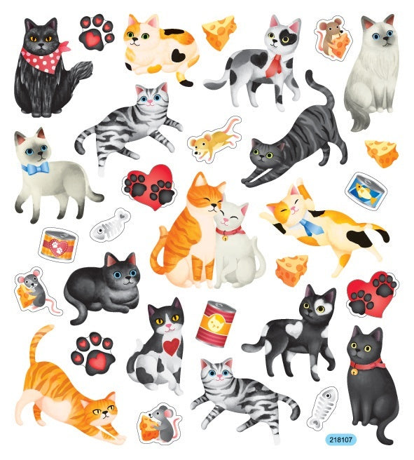 Tattoo King Sticker King Stickers - Cat & Hearts