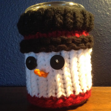 Snowman Candle Jar Cozy