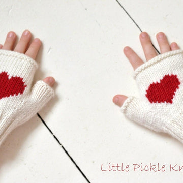 Heart Fingerless Mittens