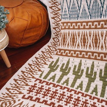 Desert Cactus Mosaic Blanket