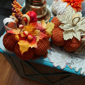 Easy peasy knitted Pumpkins