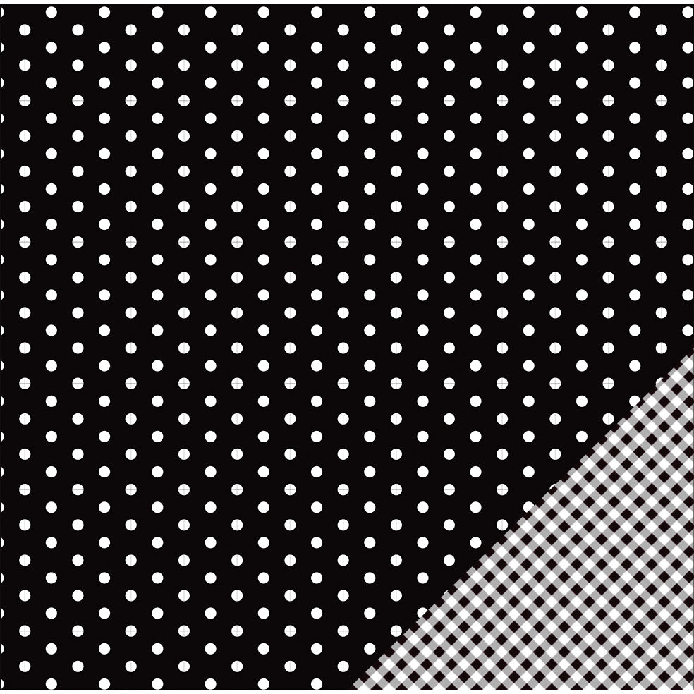 American Crafts Basics Double-Sided Cardstock 12"X12" 12/Pkg - Black Dot