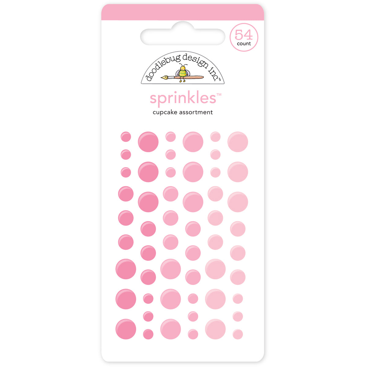 Doodlebug Sprinkles Adhesive Glossy Enamel Dots - Cupcake, 54/Pkg