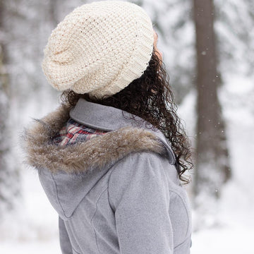 Double Seed Stitch Crochet Slouch Hat