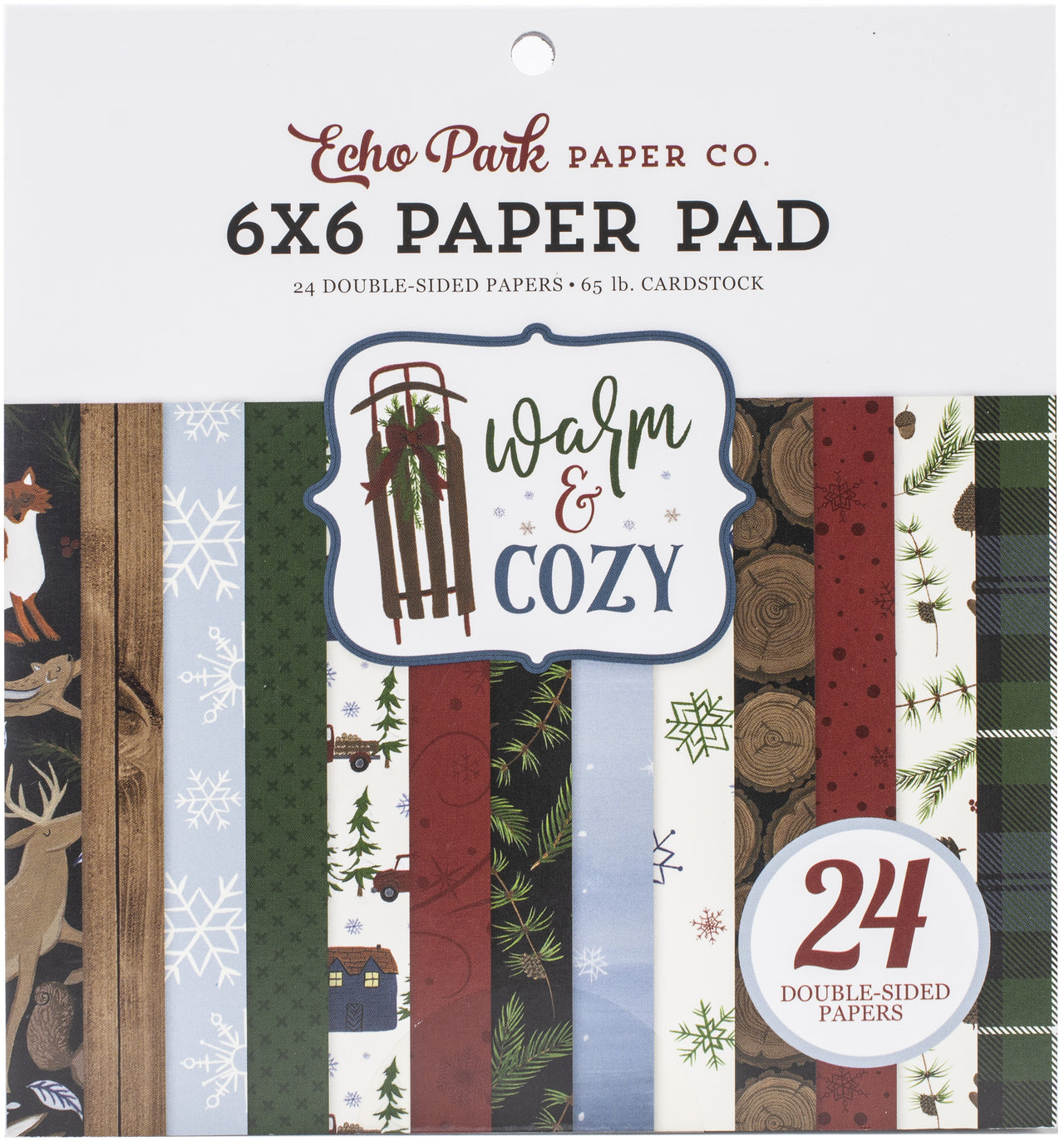Echo Park Paper Echo Park Double-Sided Paper Pad 6"X6" 24/Pkg - Warm & Cozy, 12 Designs/2 Each
