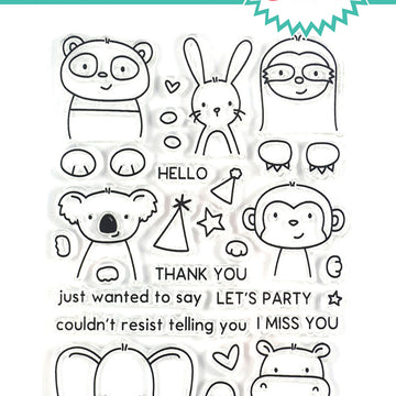 Avery Elle Clear Stamp Set 4"X6" - Peek-A-Boo Pals