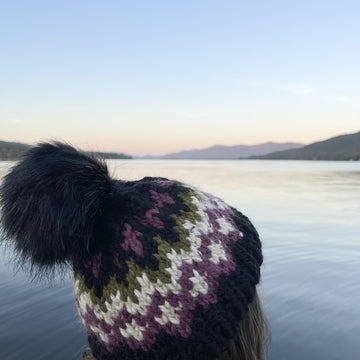 Winter Frozen Lake 4 Color Fair Isle Hat and Mitts Set- Pdf Knit Pattern
