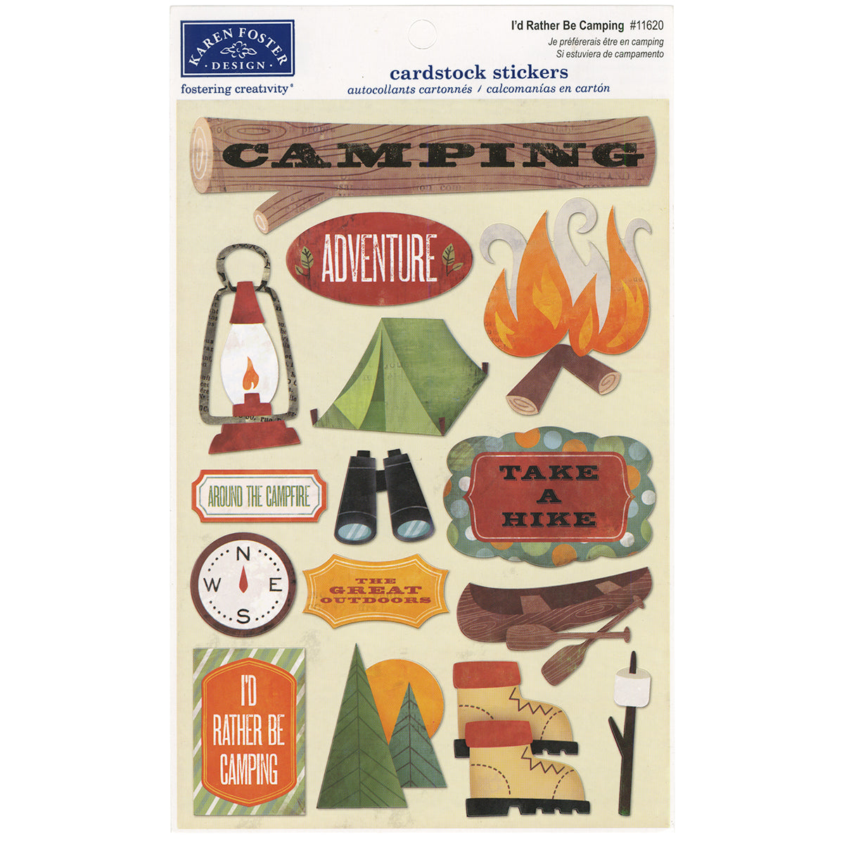 Karen Foster Cardstock Stickers - I'd Rather Be Camping