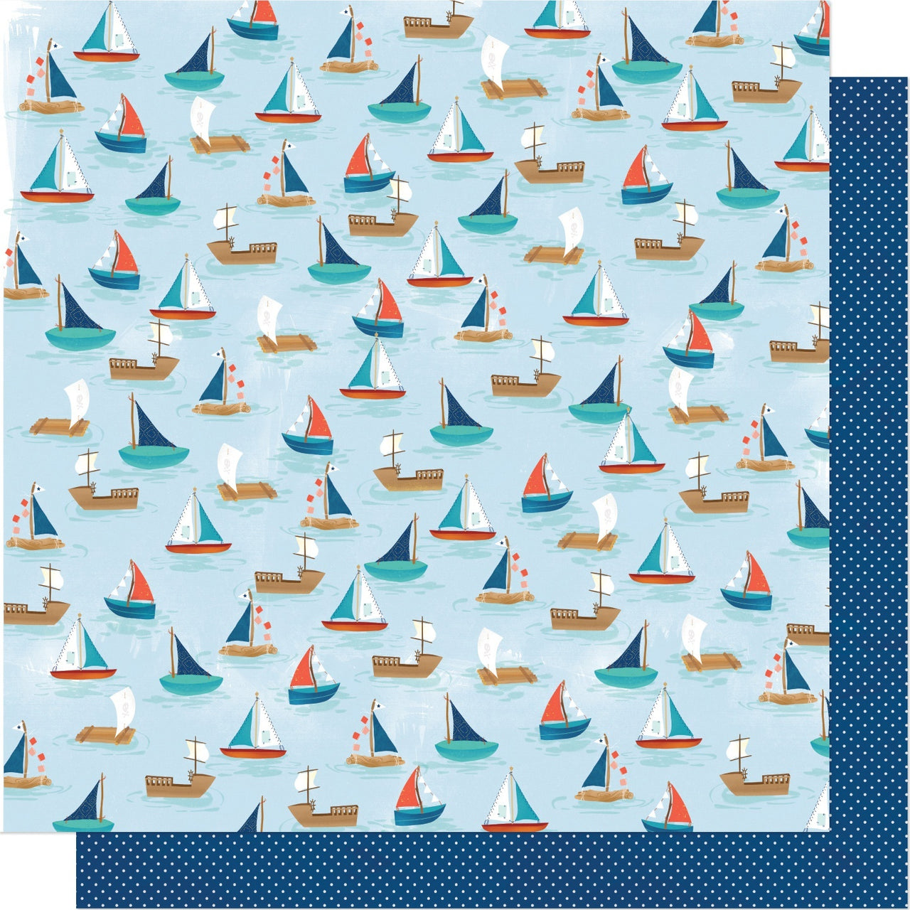 American Crafts Shimelle Never Grow Up Double-Sided Cardstock 12"X12" 25/Pkg - Sail Away