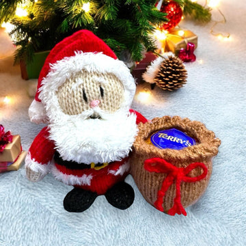 Christmas Santa with Sack pot - holds choc orange