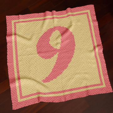 Number 9 C2C Crochet Blanket Pattern | Kids Decor Throw