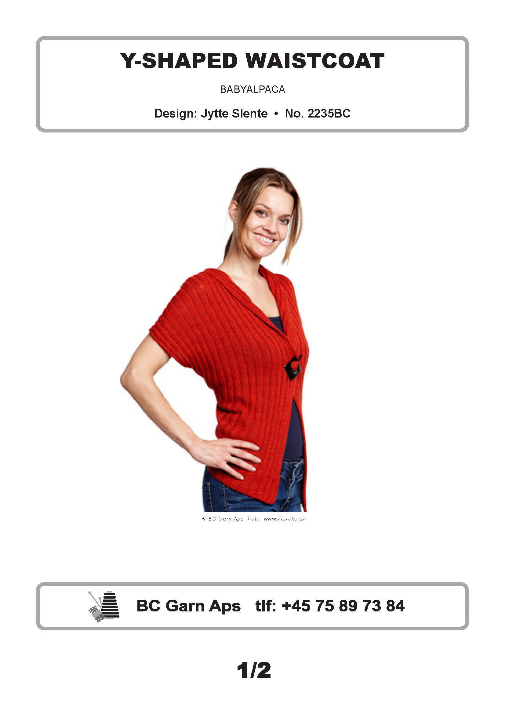 Y-Shaped Waistcoat in BC Garn Baby Alpaca - 2235BC - Downloadable PDF
