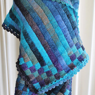 Stripy Entrelac Wrap