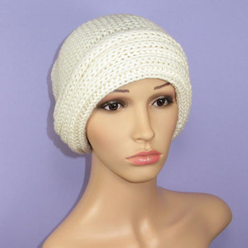 Chunky Rib Cuff Garter Stitch Tam Hat
