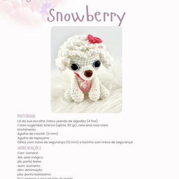 Snowberry the Poodle – Amigurumi Crochet Pattern Available in English and Portuguese