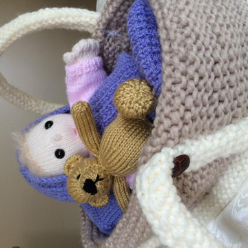 Crib, sleep sack, pillow and little teddy for Baby Poppet