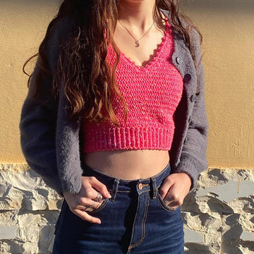 Beginner Crochet Tank Top Pattern Easy Summer Vest Crochet PDF Women's Crop Top Pattern Simple DIY Crochet Shirt Pattern