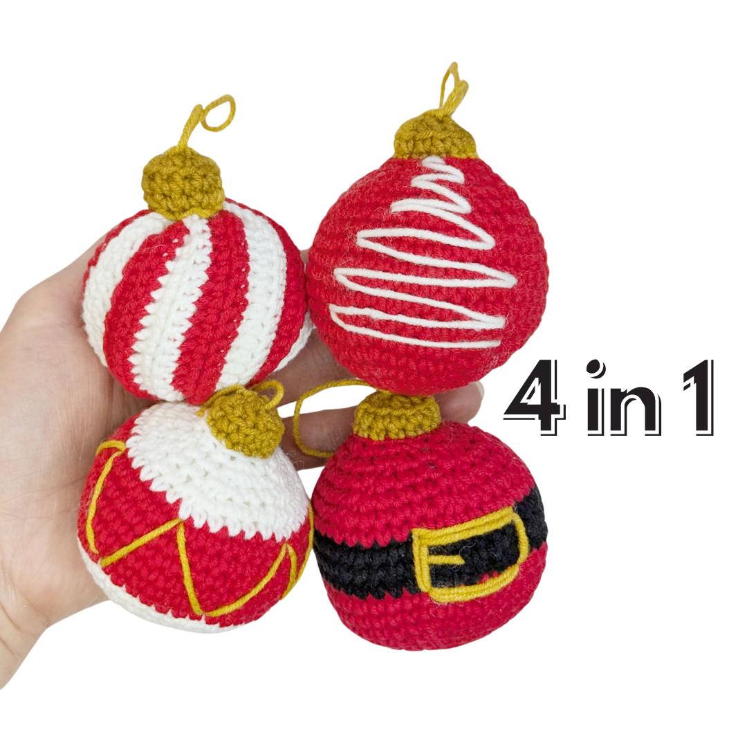 Crochet Christmas Baubles, Easy Crochet Ornament Pattern
