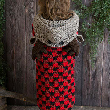 Hooded Woodland Moose Blanket