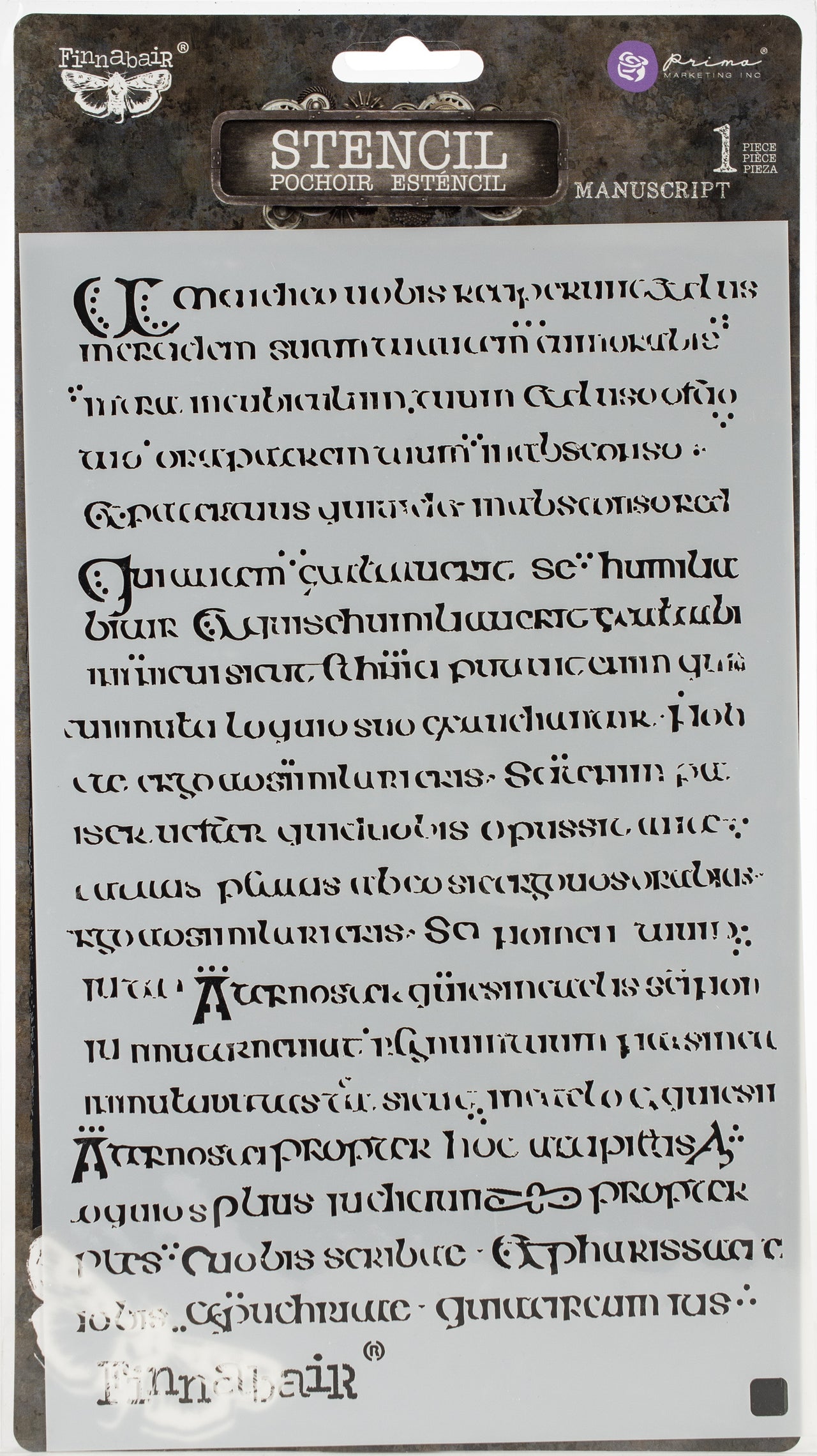 Prima Marketing Stencil 6"X9" - Manuscript