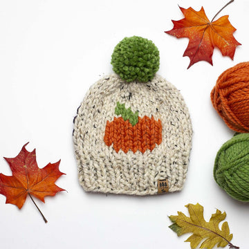 Little Pumpkin Pompom Hat Baby Children Women Halloween Fall Thanksgiving