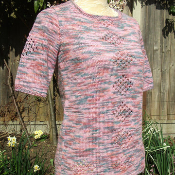 Sweater with Open Stitch Diamonds