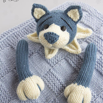 Navy Blue Puppy Toy Baby Blanket