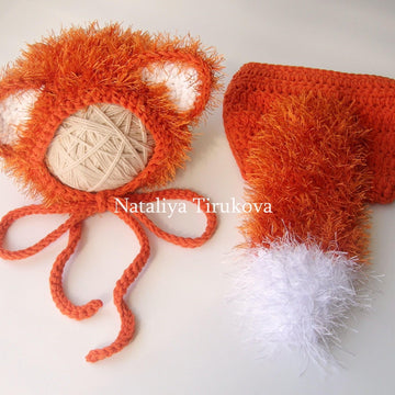 Fox Baby Bonnet and Diaper Cover