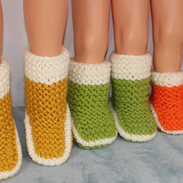 Childrens 2 Colour Super Chunky Slipper Boots
