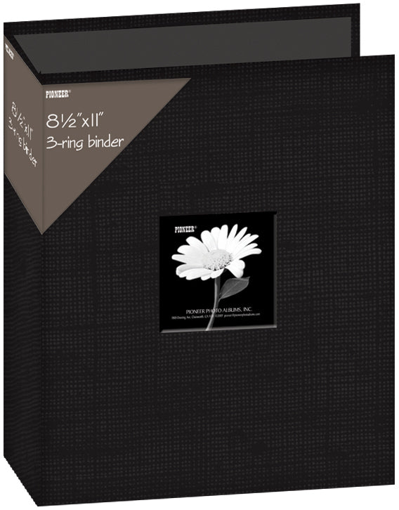 Pioneer 3-Ring Fabric Album 8.5"X11" - Black