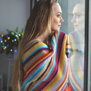 Brigita crochet shawl with tassels
