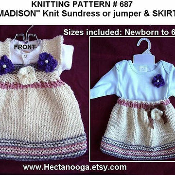 687 GIRLS KNIT DRESS OR SKIRT PATTERN
