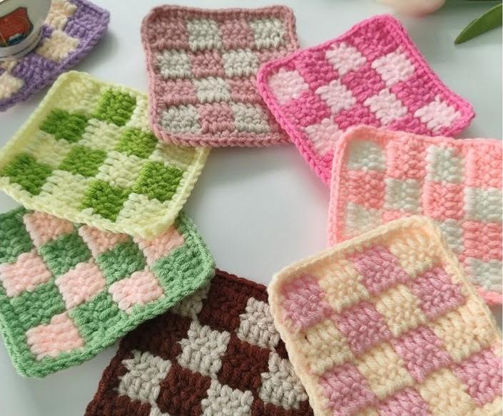 Beginner-Friendly C2C Crochet Coaster Pattern – PDF Download