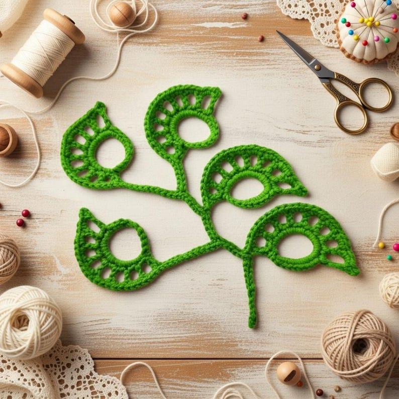 Crochet Leaves Branch Pattern | PDF + Video Tutorial
