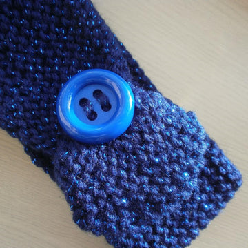 Blue Button Headband