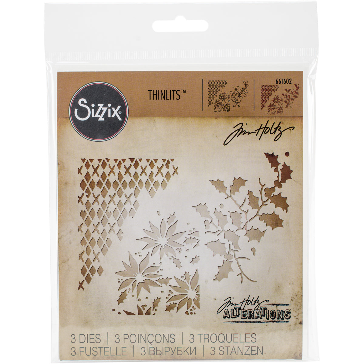 Sizzix Thinlits Dies By Tim Holtz 3/Pkg - Mixed Media Christmas
