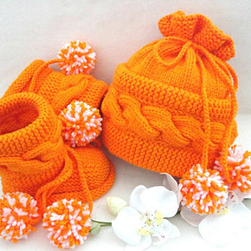 Knitting Baby Set Baby Boy Baby Girl Baby Shoes and Hat