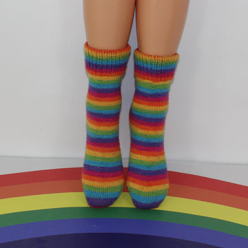 Ladies Very Easy No Heel rainbow Socks Circular