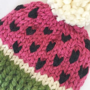 Watermelon Hat Toque Winter Chunky Pompom
