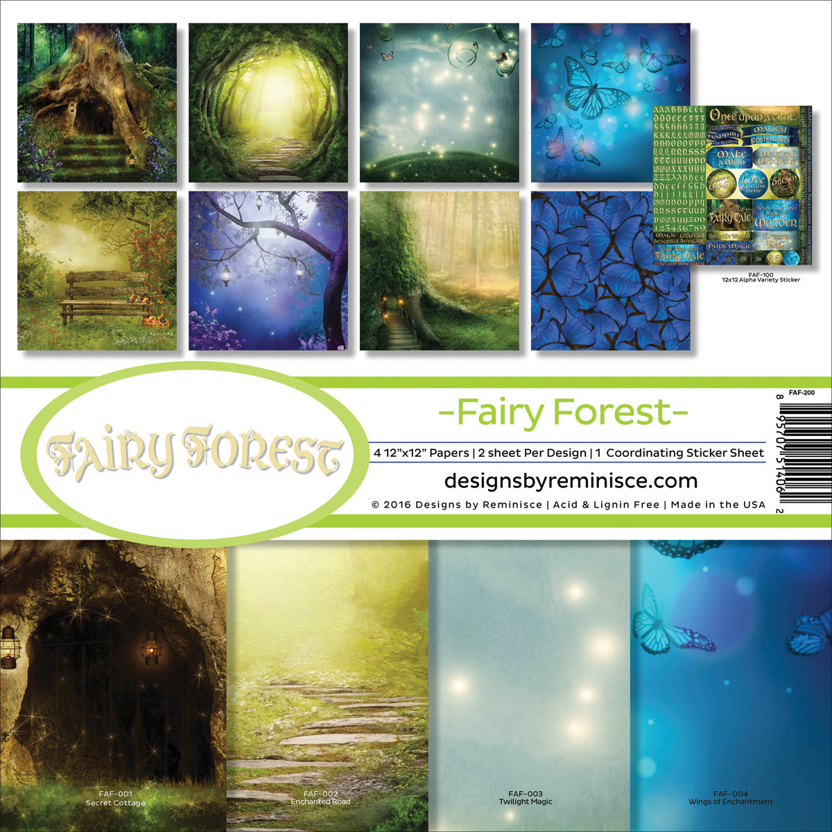 Reminisce Collection Kit 12"X12" - Fairy Forest W/Hollow Tree & Butterflies