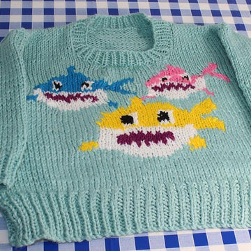 Baby and Toddler Shark Family Sweater and Toy