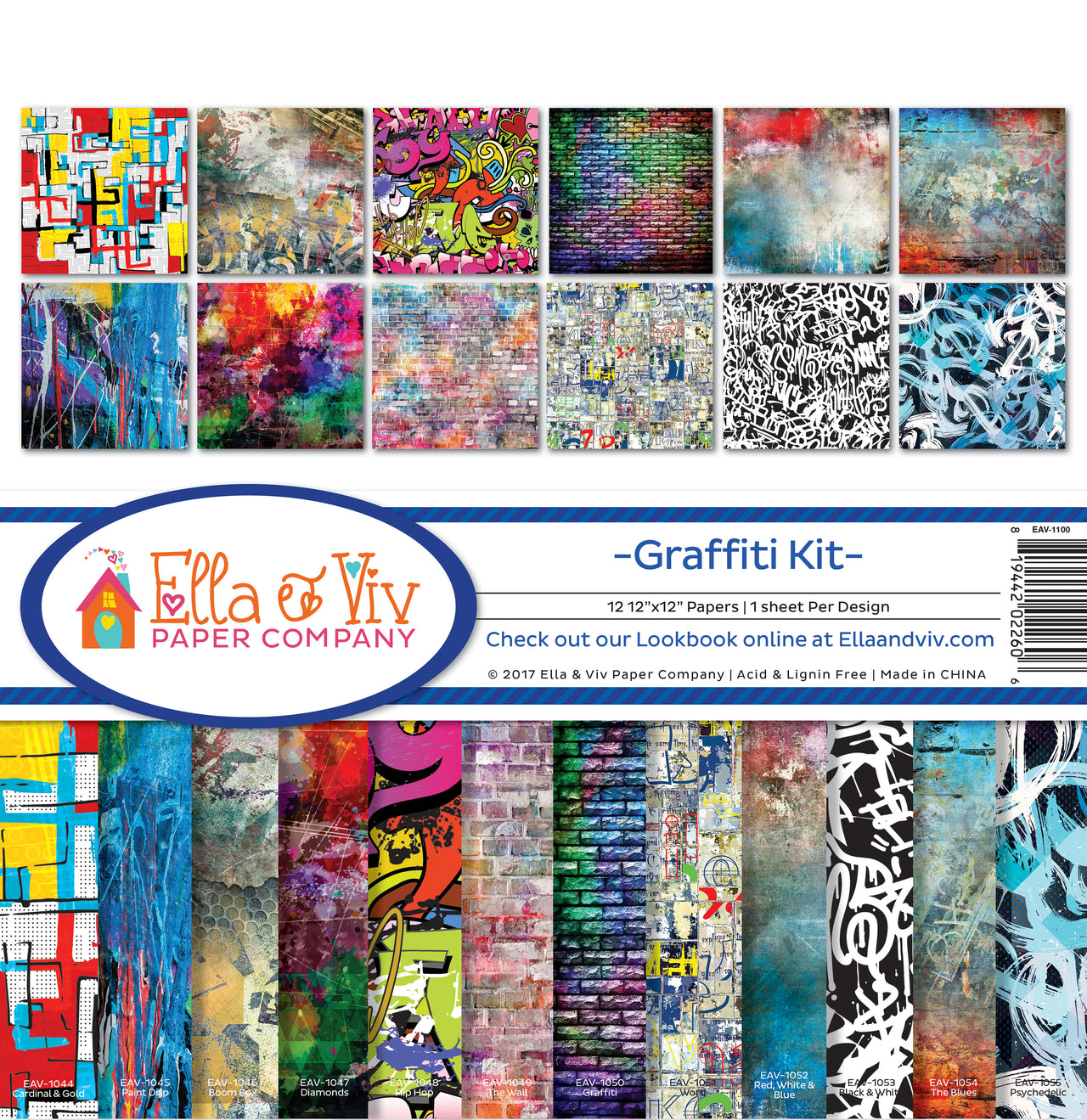 Reminisce Ella & Viv Collection Kit 12"X12" - Graffiti