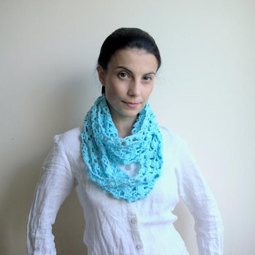 Infinity loop lace long scarf