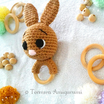 Rabbit toy rattle crochet pattern
