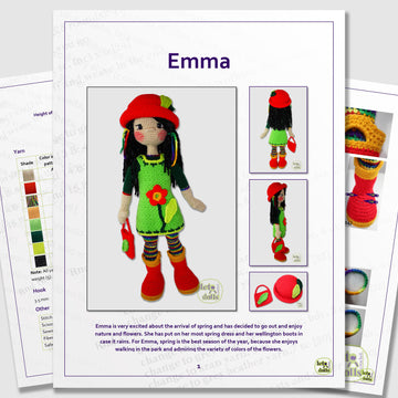 21 inch crochet doll pattern PDF, Large amigurumi doll, Emma