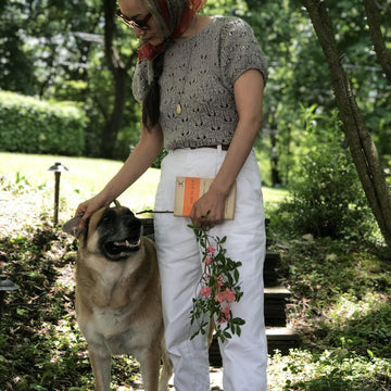 Eyelet Bell Sleeve Top in Loopy Mango Summer Cotton - Downloadable PDF