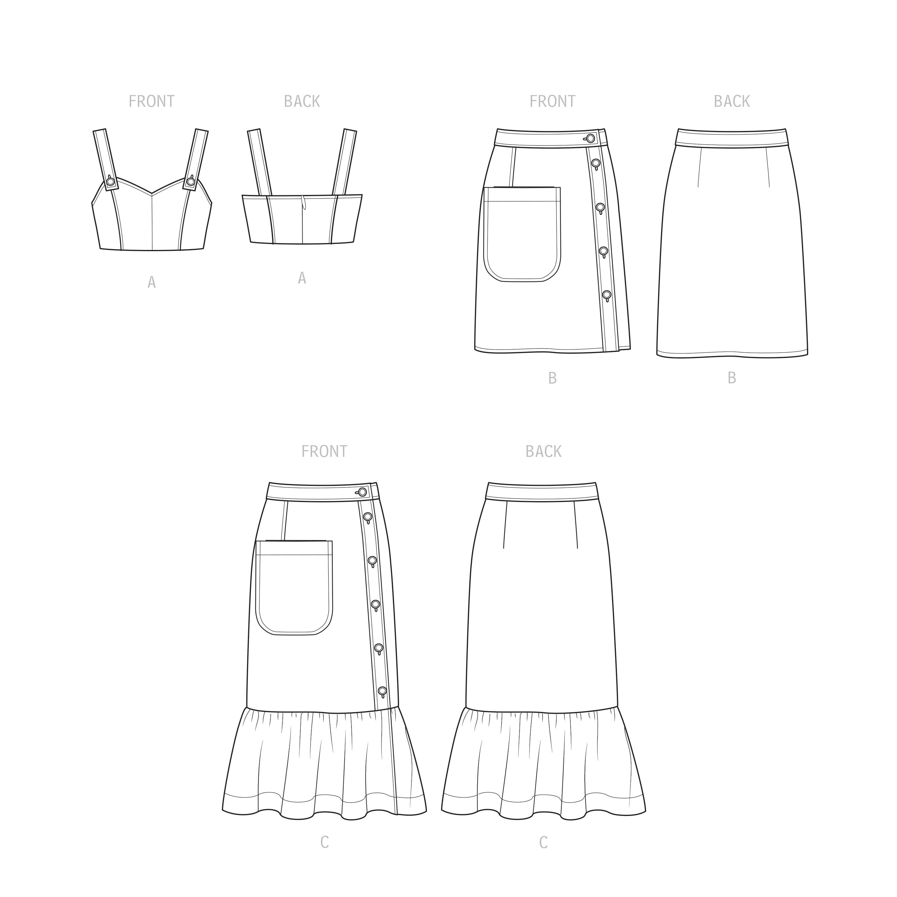 Simplicity Misses' Top and Skirts S9552 - Sewing Pattern