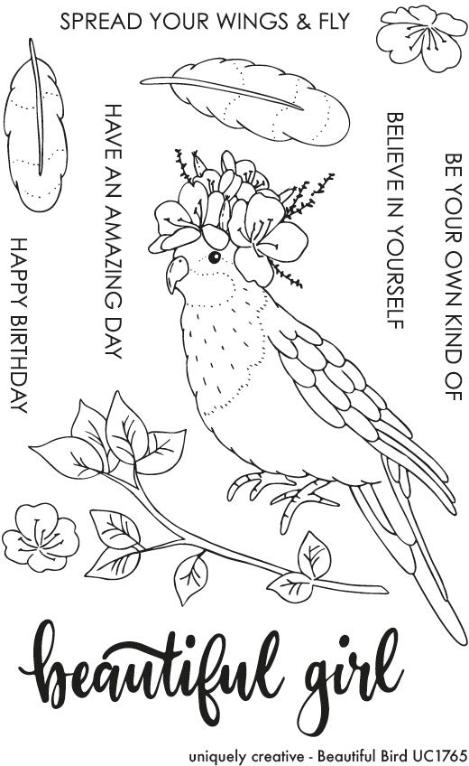 Uniquely Creative 4"X6" Clear Stamps - Beautiful Bird