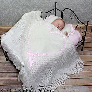Heart Shawl & Pillow Crochet Pattern #98