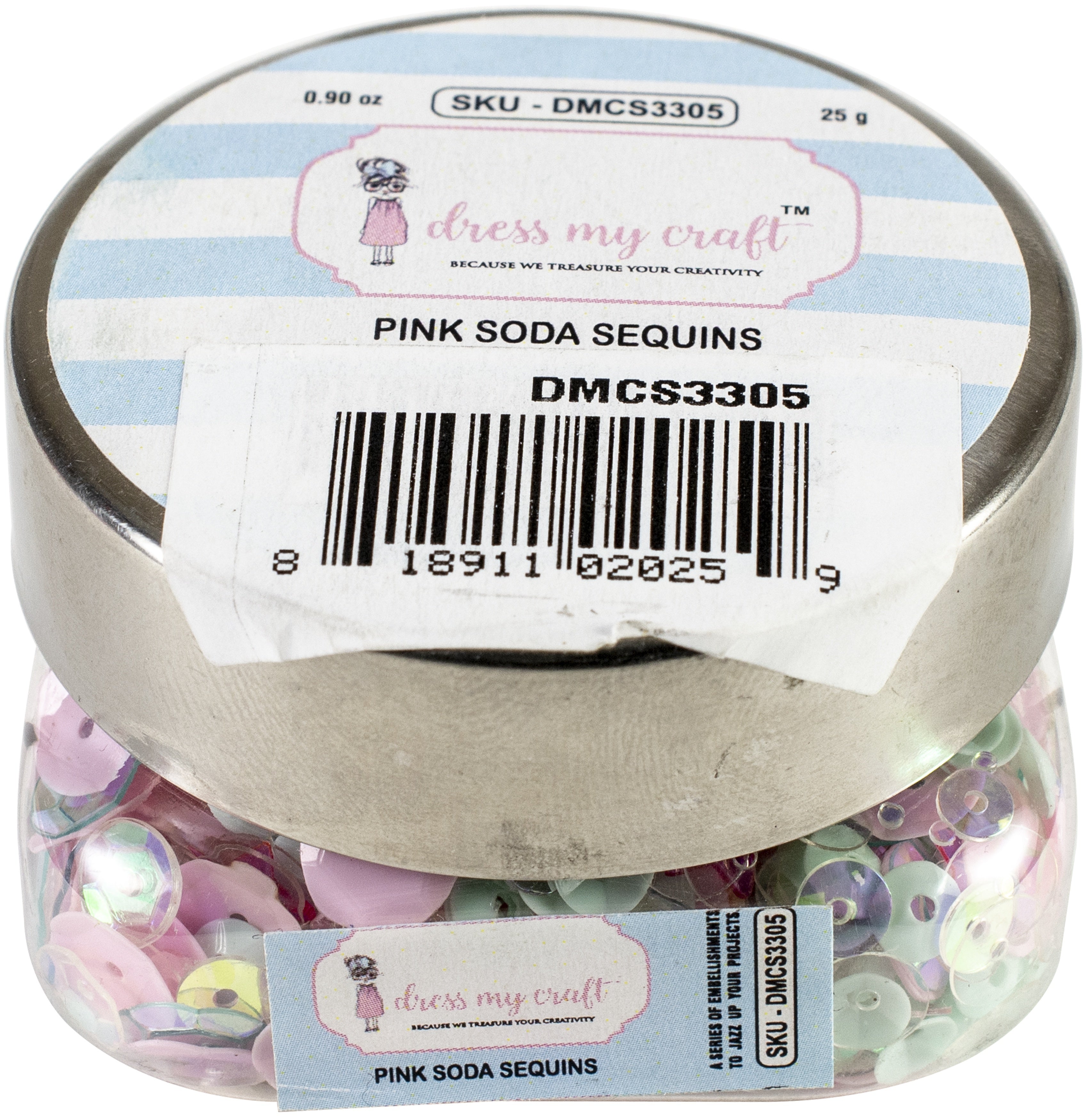 Dress My Crafts Sequins 25gms - Pink Soda